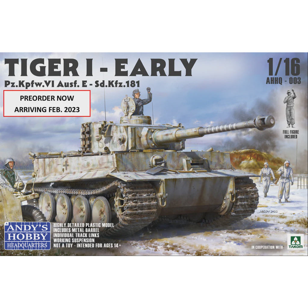 Tiger I Early Production with Full Figure 1/16 by Andy's Hobby Headquarters