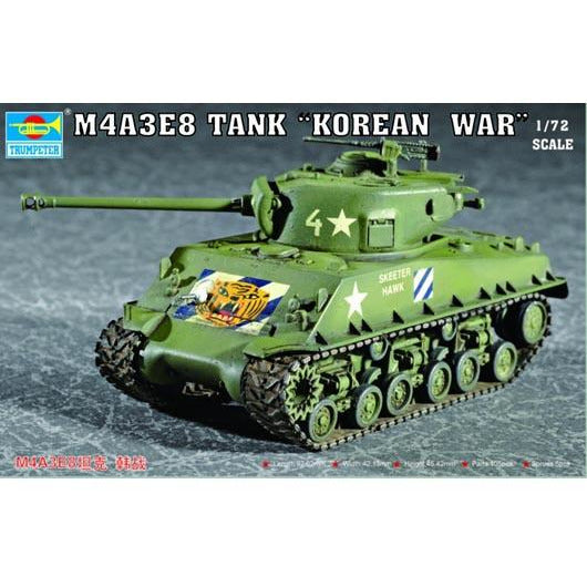M4A3E8 Tank (T80 Track) Korean War 1/72 by Trumpeter