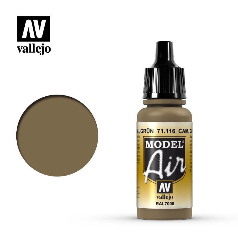 Vallejo Model Air 71.1106 Camouflage Grey Green (RAL7008) 17mL