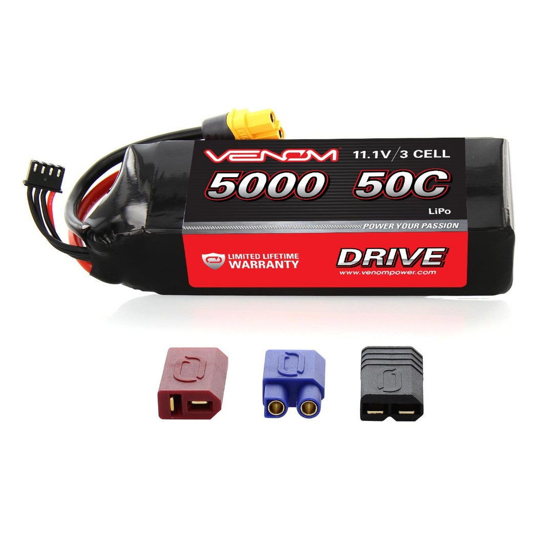 Venom 5000mAh 3S 11.1V 50C LiPo UNI Plug Soft Case 127x43x31mm