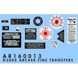 1/16 M16 Halftrack Instruments & Placards for Trumpeter kit Dry Transfer Decals