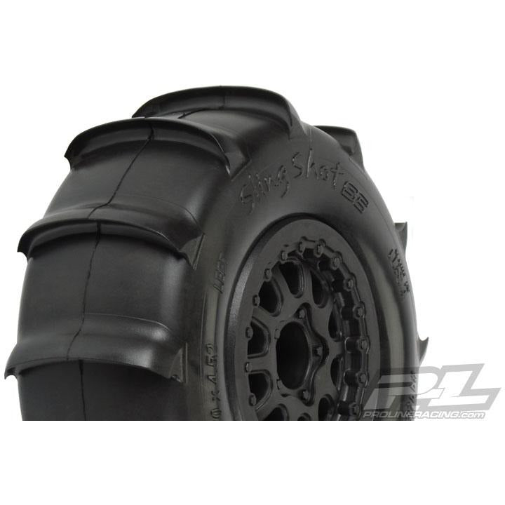 PRO1158-17 Pro-Line Sling Shot SC Tires w/Renegade Wheels (2) (Slash Rear) (M2) with 12mm Hex