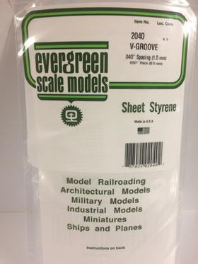 Evergreen #2040 - .040" Opaque White Polystyrene V Groove Siding