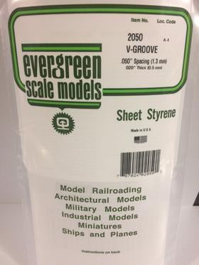 Evergreen #2050 - .050" Opaque White Polystyrene V Groove Siding