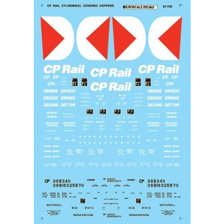 Railroad Decal Set - Canadian Pacific -- Cylindrical Covered Hopper 1976+