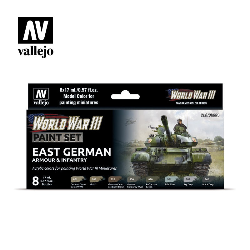 VAL70224 WWIII East German Armour and Infantry Paint Set
