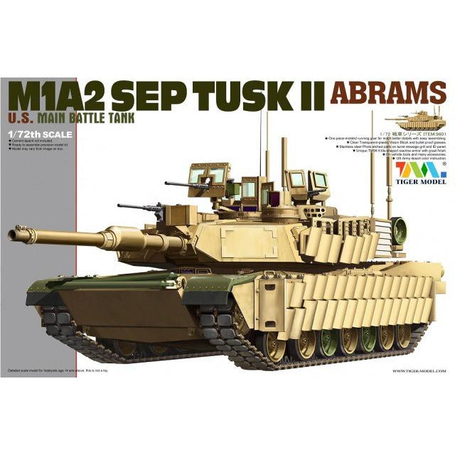 M1A2 SEP Tusk II Abrams US Main Battle Tank 1/72 #9601 by Tiger Model Ltd.