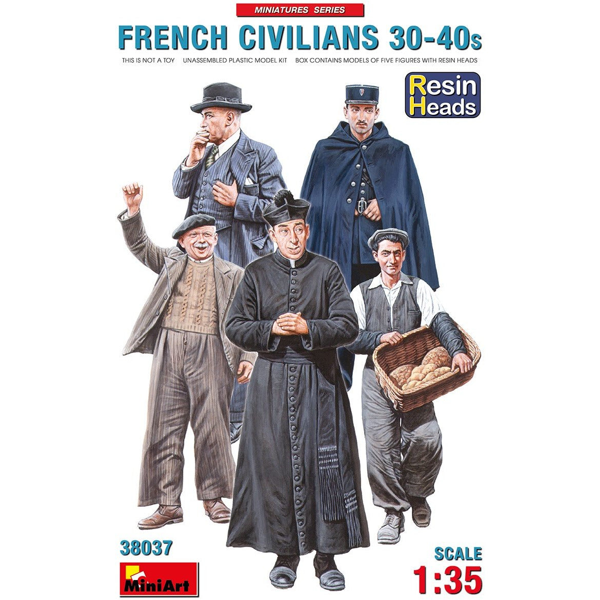 French Civilians 1930s-1940s #38037 1/35 Figure Kit by MiniArt