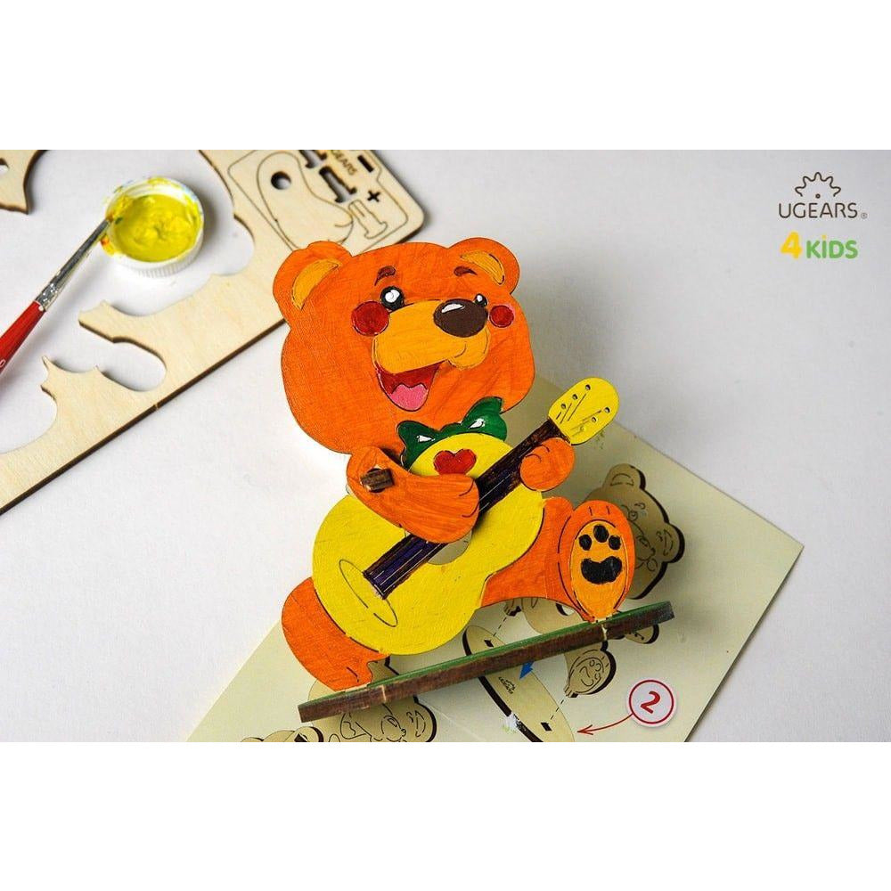 3-D Coloring Puzzle Bear Cub by Ugears