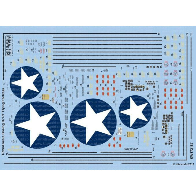 1/72 USAAF B-17F Stars and Stenciling