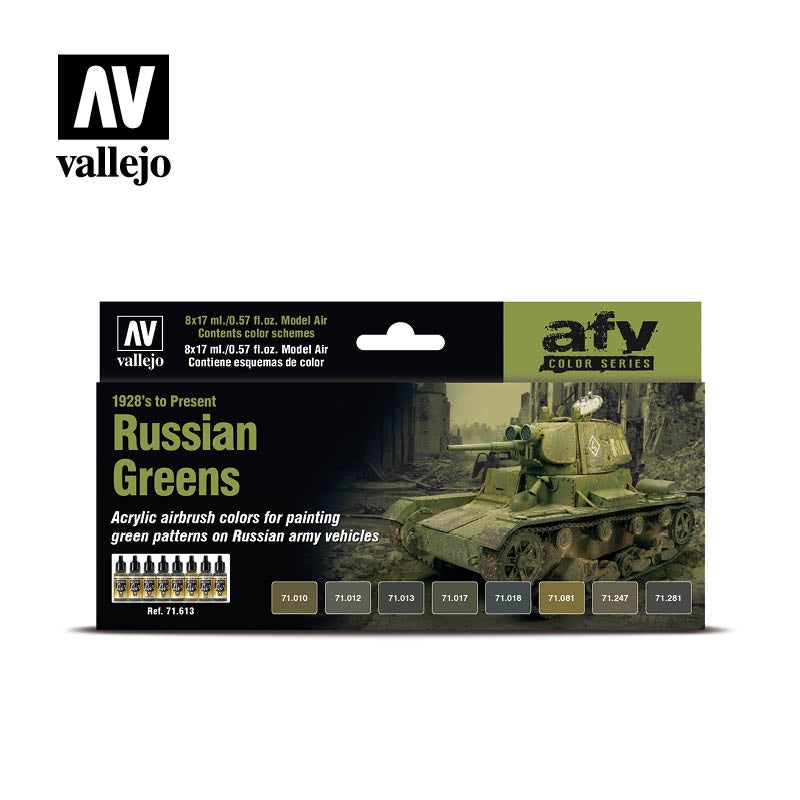 VAL71613 Model Air Russian Greens 1928 to Present Paint Set