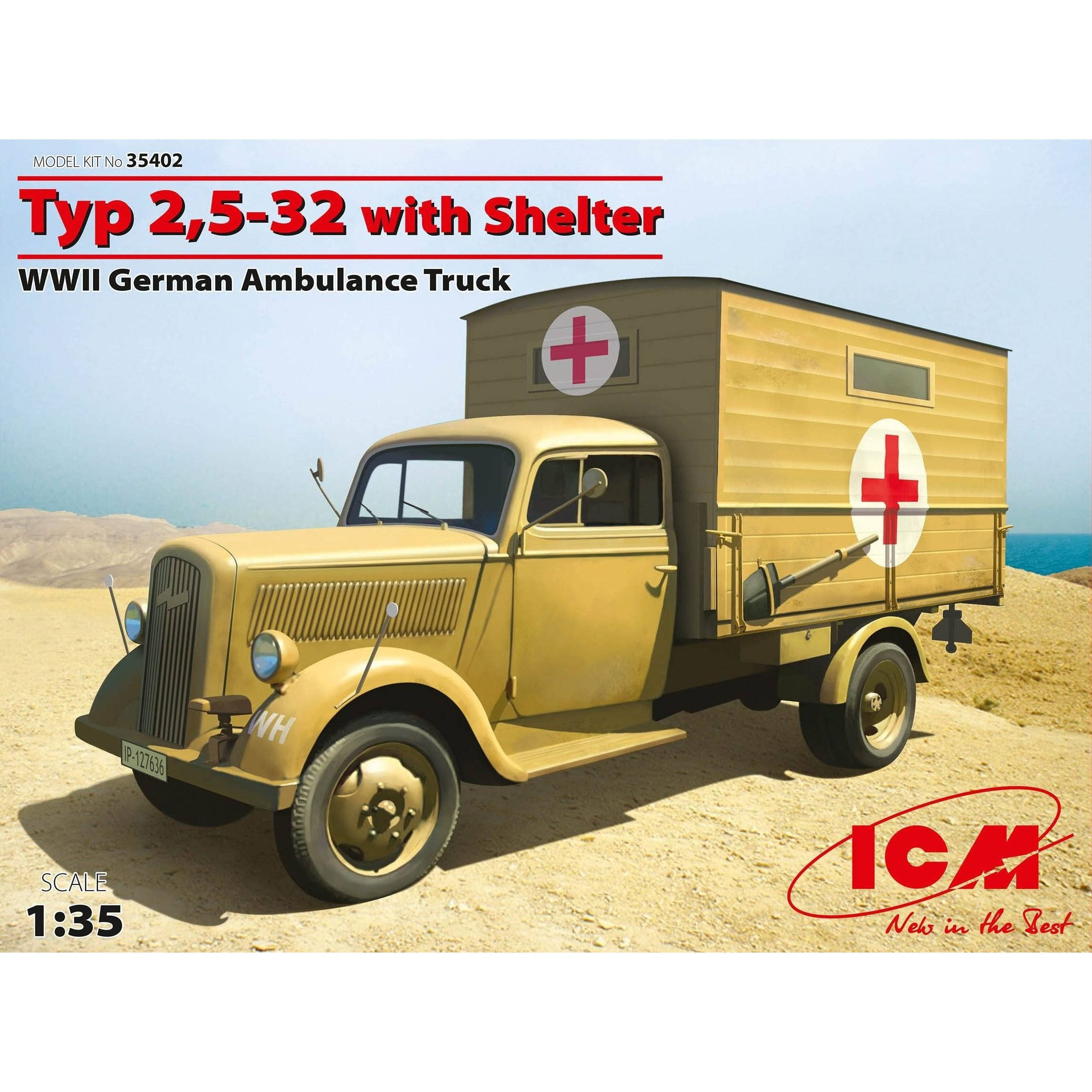 Typ 2,5-32 with Shelter, WWII German Ambulance Truck 1/35 by ICM