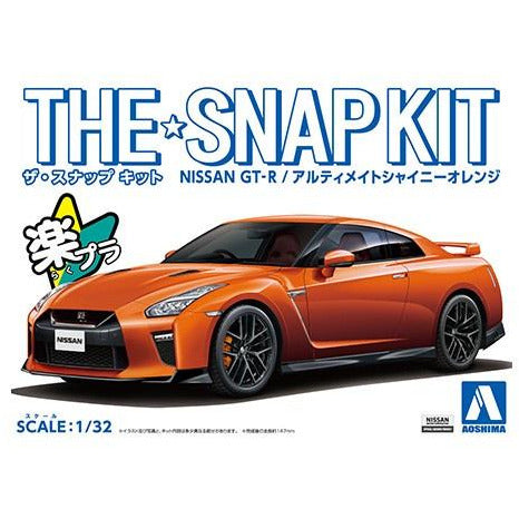 The Snap Kit Nissan GT-R (Ultimate Shiny Orange) 1/32 Model Car Kit #56387 by Aoshima