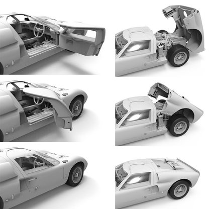 1966 Ford GT40 Mk.II 1/12 Model Car Kit #RS-002 by Meng