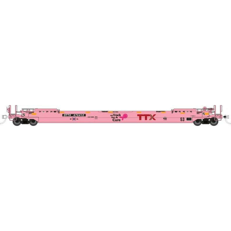 Gunderson 53' Husky-Stack well car - TTX "On Track for a Cure" #475412 [HO]