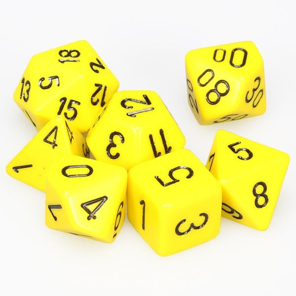 Chessex Opaque 7-Die Set Yellow/Black CHX25402