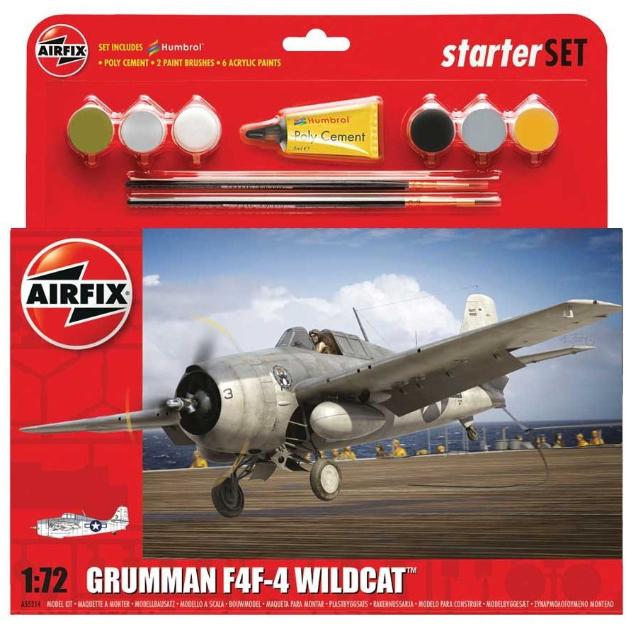 Grunman Wildcat f4f-4 Starter Set 1/72 by Airfix