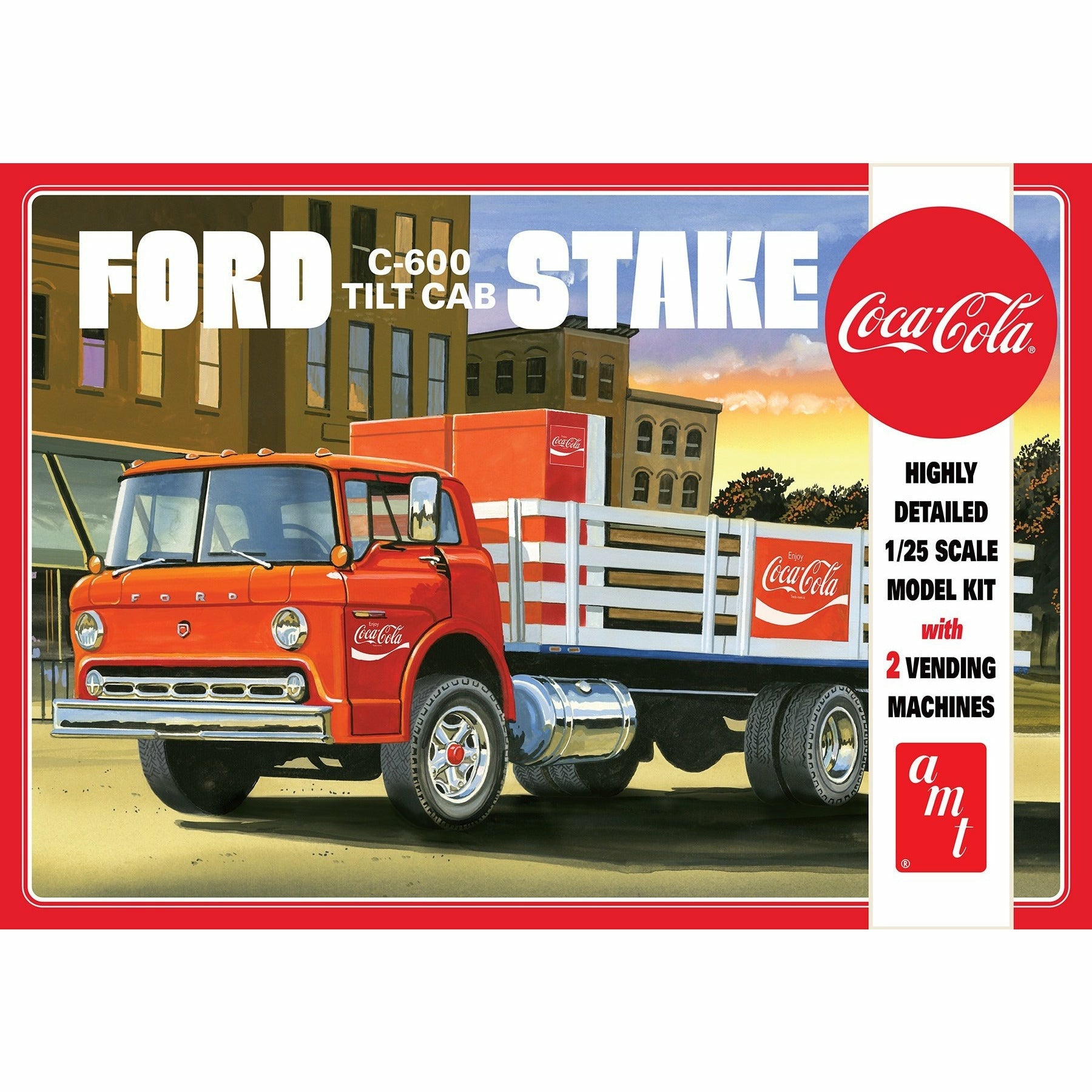 Ford C-600 Tilt Cab Stake w/coke machines 1/25 by AMT