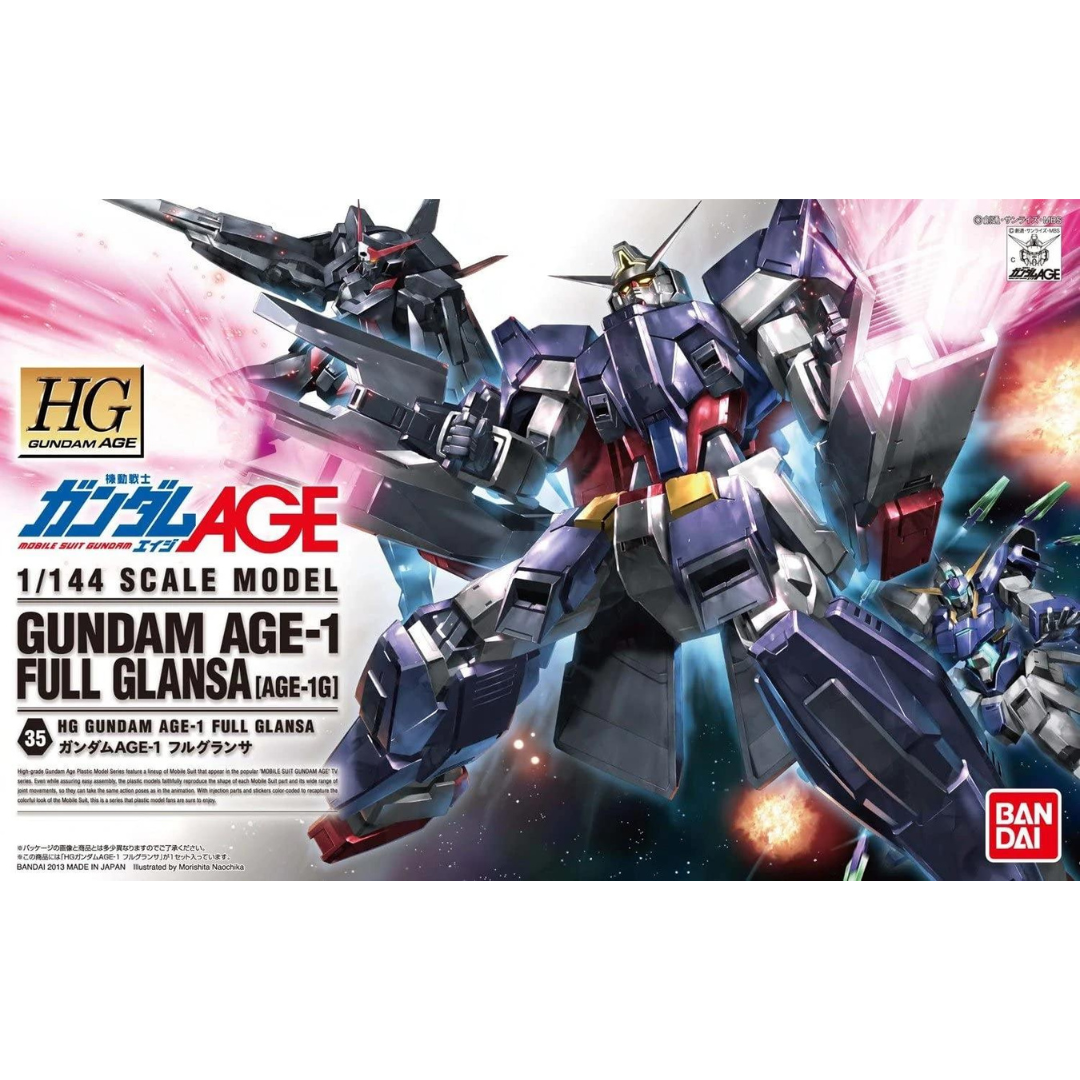 HG 1/144 Gundam AGE #35 Gundam AGE-1 Full Glansa #5053790 by Bandai