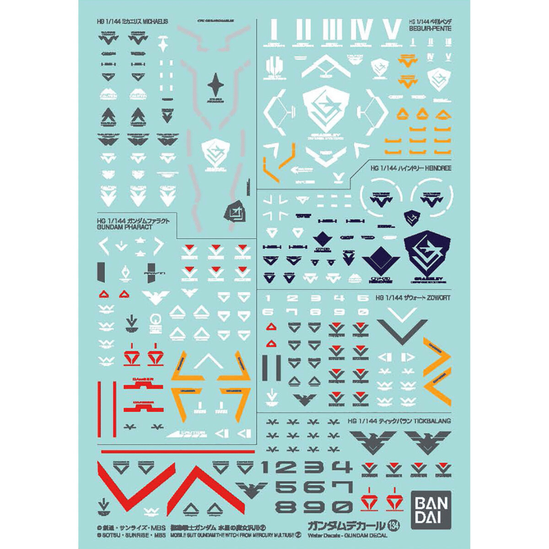 Gundam Decal GD134 - 1/144 Multiuse 2 Mobile Suit Gundam: The Witch from Mercury