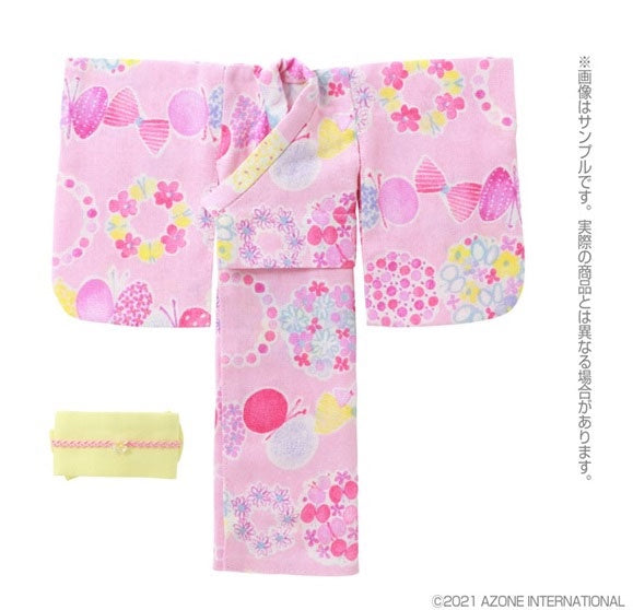 [Online Exclusive] Azone Pureneemo 1/6 PNS Yukata Set -Flowers and Ribbons- (Pink x Lemon Yellow)