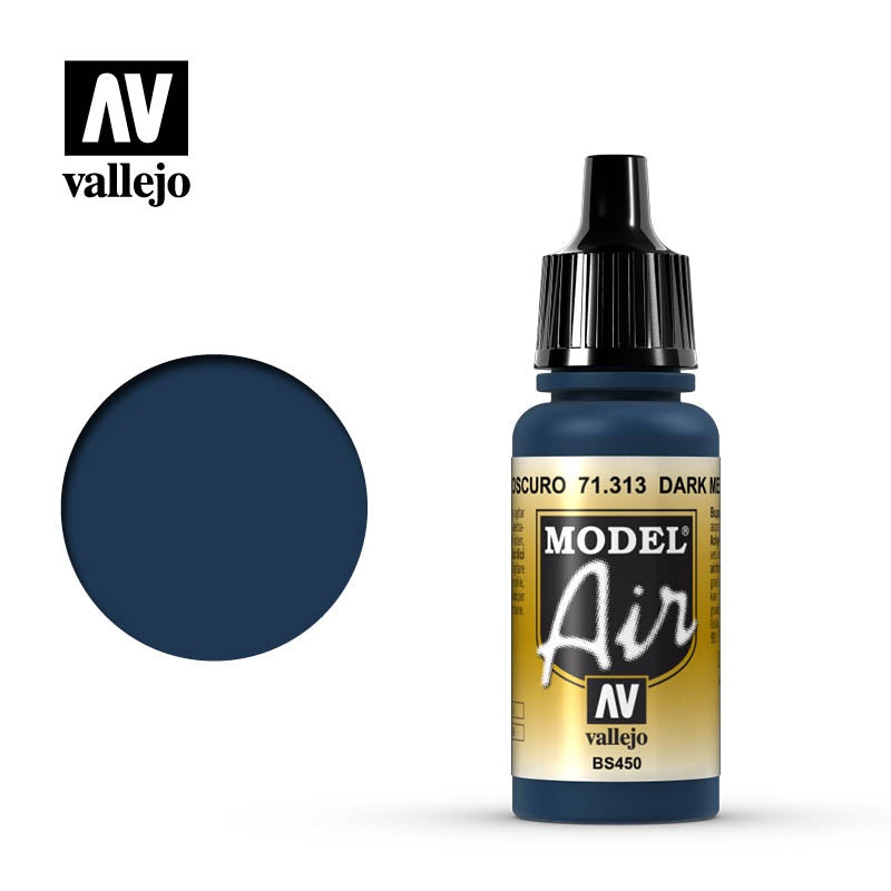 Vallejo Model Air 71.313 Dark Mediterranean Blue 17mL