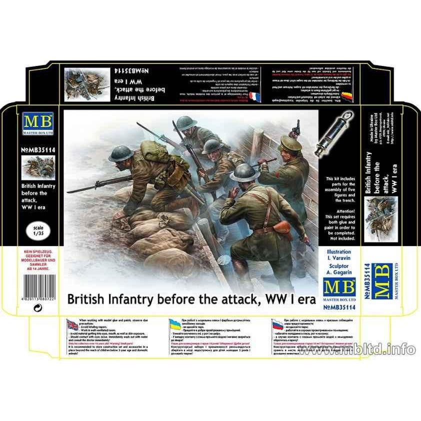 British Infantry Before the Attack WW 1 Era 1/35 #MB35114 by Master Box