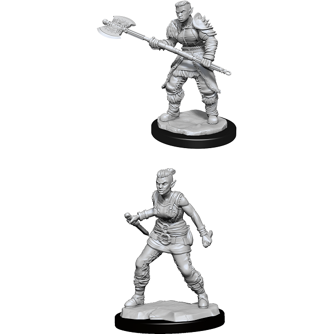 D&D Unpainted Mini - Orc Barbarian Female 90145