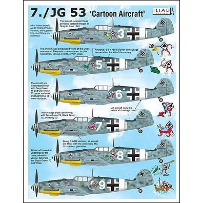 Bf 109G-6 "Cartoon" Aircraft Decals 1/48 by Iliad Design