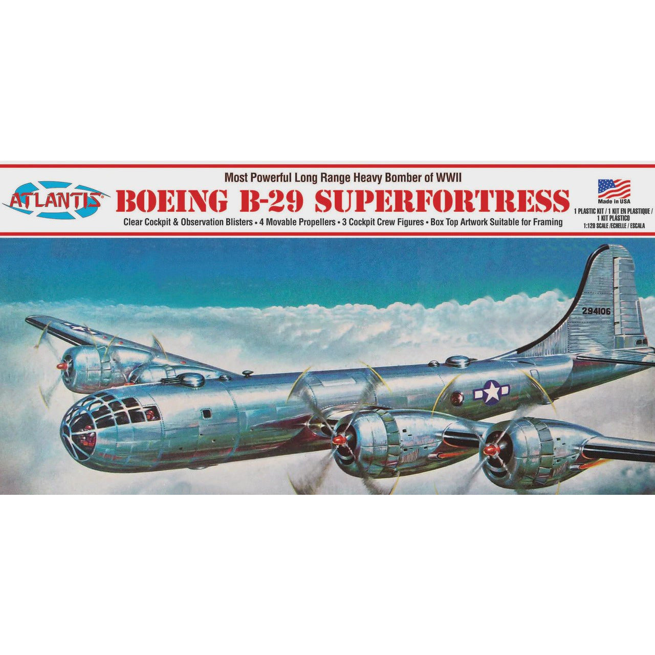 Boeing B-29 Superfortress Bomber 1/120 #H208 by Atlantis