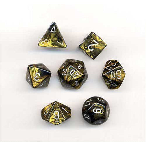 Chessex Gemini 7-Die Set Black-Gold/Silver CHX26451