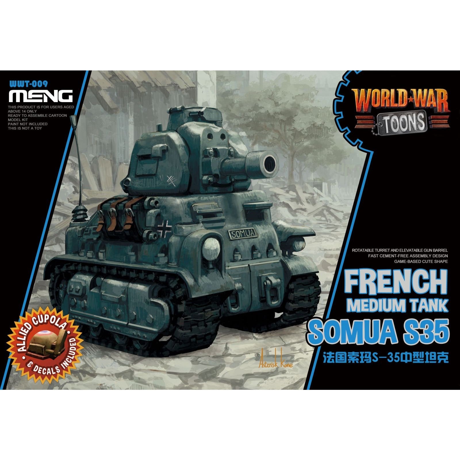 Somua S35 French Medium Tank WWT-009 World War Toons by Meng