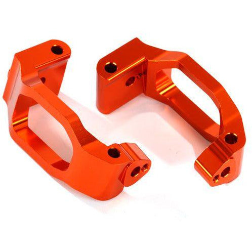 TRA8932A Caster blocks (c-hubs), 6061-T6 aluminum (orange-anodized), left & right/ 4x22mm pin (4)/ 3x6mm BCS (4)/ retainers (4) Maxx