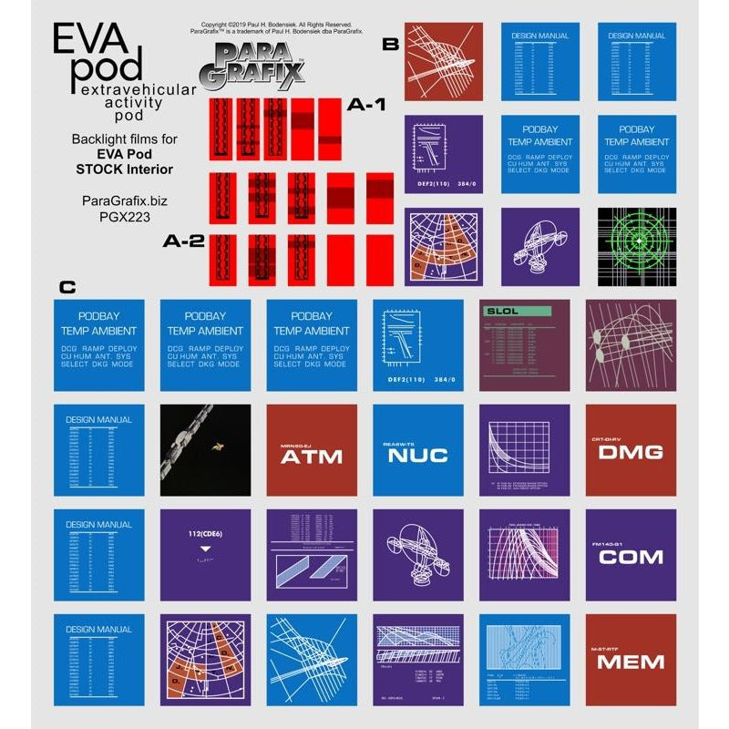 1/8 2001 Space Odyssey EVA Pod Display screens decal set