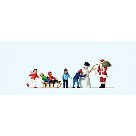 HO Scale Santa Snowmen and Children
