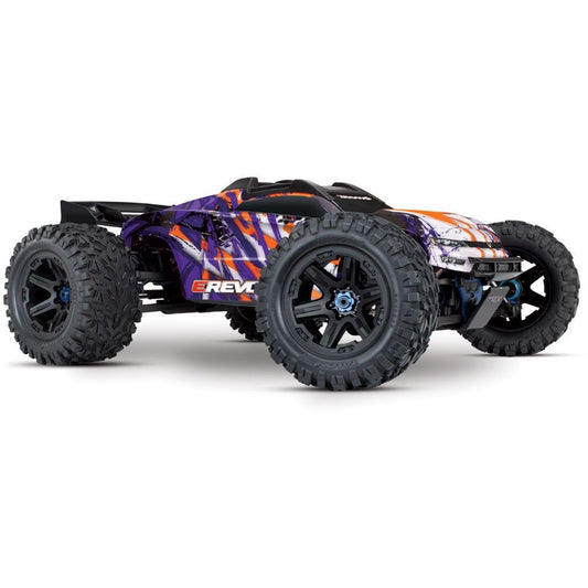 Traxxas E-Revo 2 VXL Brushless 1/8 Scale 4 WD Monster Truck TSM Purple w/VXL-6s ESC & TQi 2.4GHz Radio
