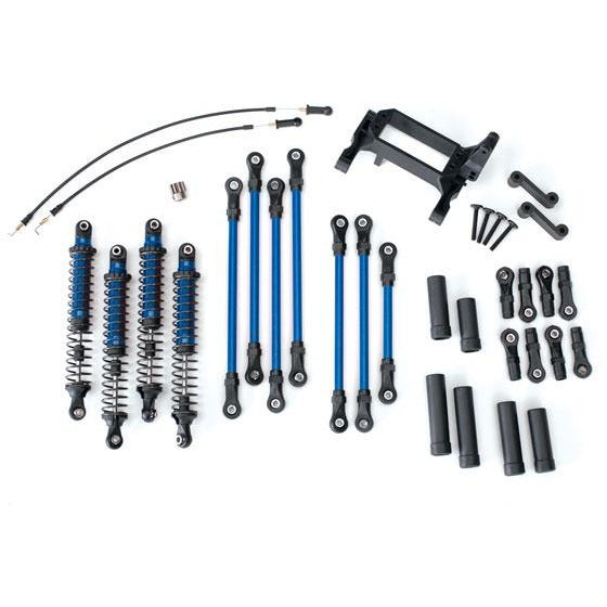 TRA8140X Traxxas Long Arm Lift Kit, TRX-4, complete (includes blue powder coated links, blue-anodized shocks)