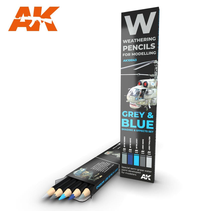 AK-10043 Watercolor Pencil Set - Grey and Blue