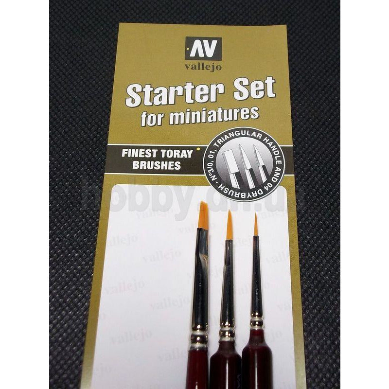 Vallejo Paint Brush Starter Set (Round/Flat Synthetic) #B15999