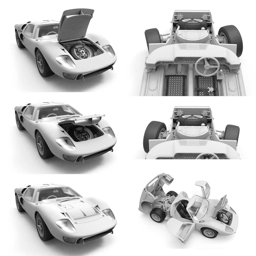1966 Ford GT40 Mk.II 1/12 Model Car Kit #RS-002 by Meng