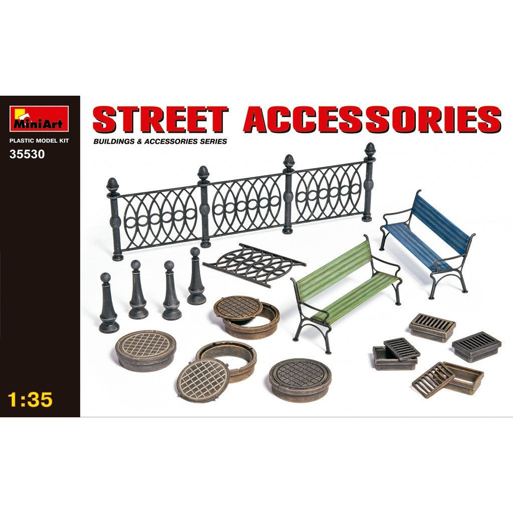 Street Accessories #35520 1/35 by Scenery Kit MiniArt