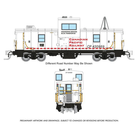 Rapido 510008 N Angus Shops Wide Vision Caboose with Lights, Canadian Pacific #420990
