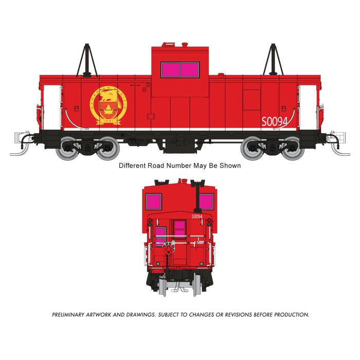 Rapido 510009 N Angus Shops Wide Vision Caboose with Lights, CP/SOO - Beaver Shield #94