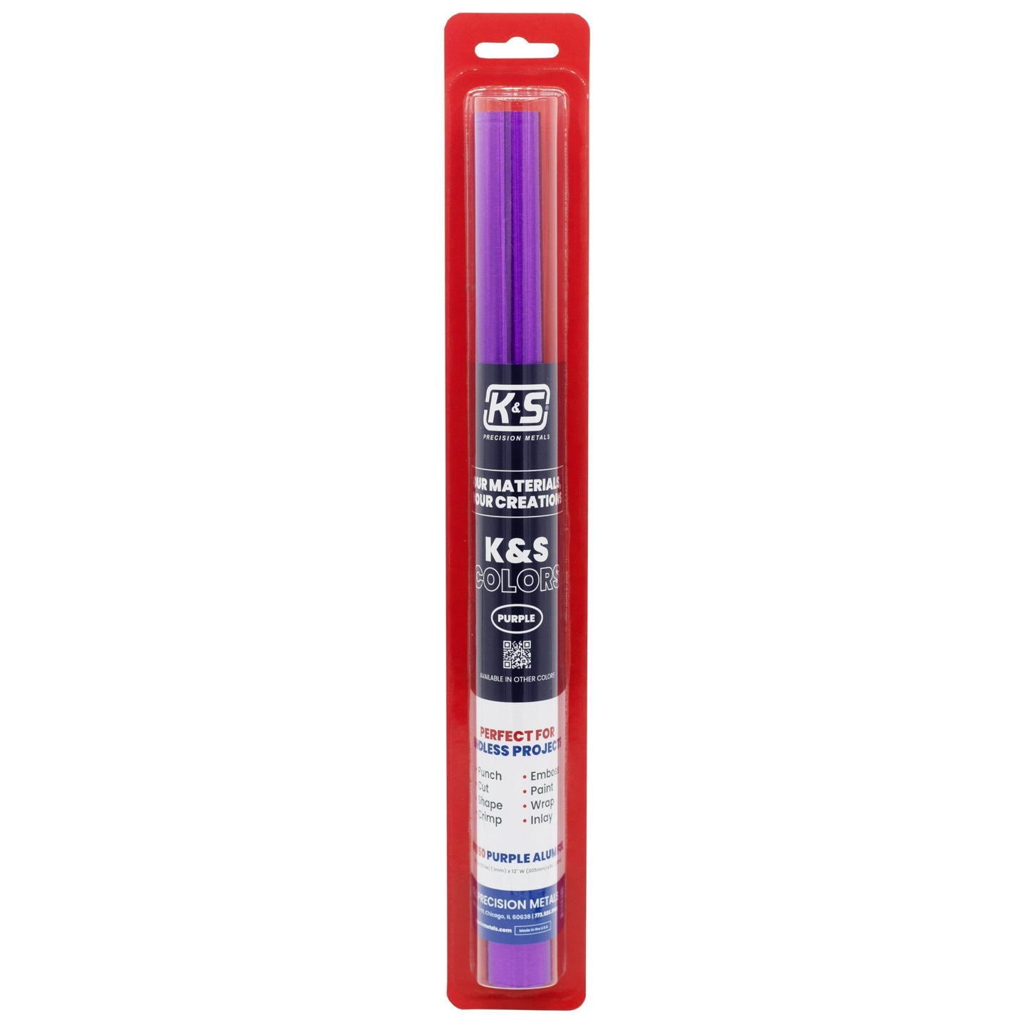 K&S Aluminum Foil .004" (36Ga) Thick (.004 X 12 X 24") - Assorted Colours