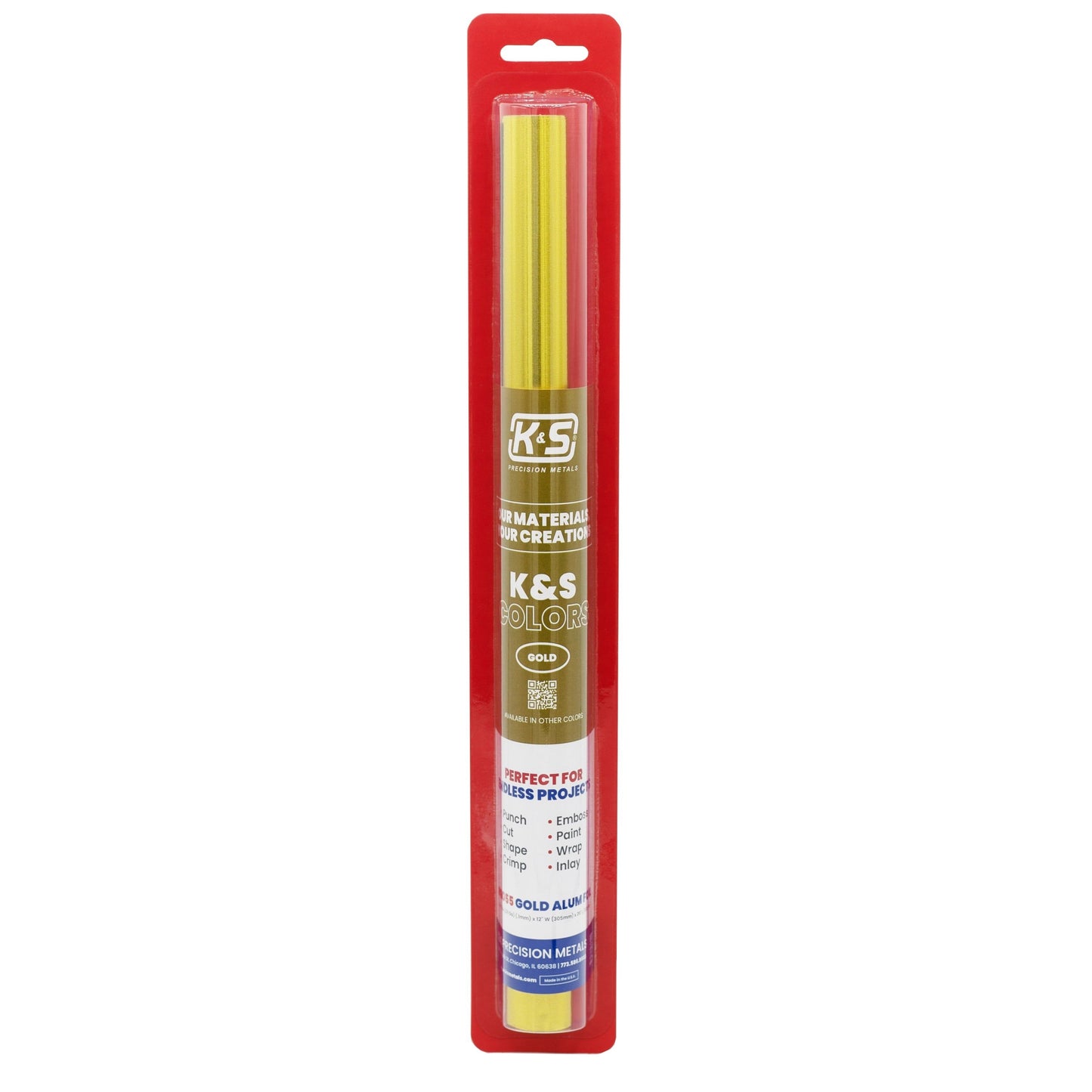 K&S Aluminum Foil .004" (36Ga) Thick (.004 X 12 X 24") - Assorted Colours