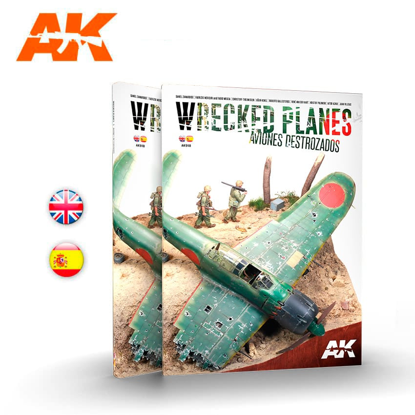 AK Interactive Wrecked Planes - Aviones Destrozados, Bilingual