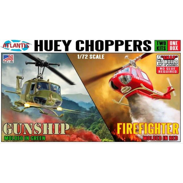 Huey Choppers Gunship/Firefighter 1/72 by Atlantis