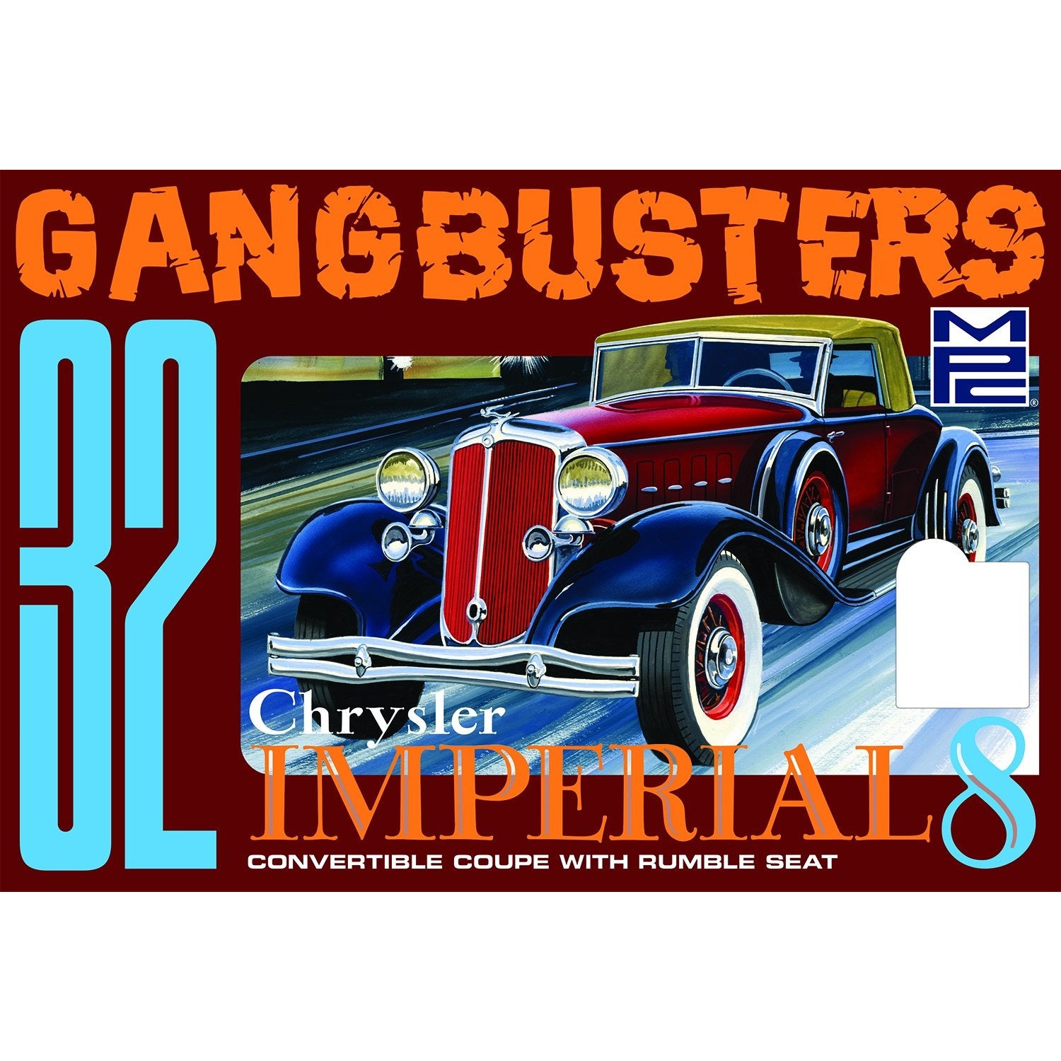 1932 Gangbusters Chrysler Imperial 8 Convertible Coupe w/Rumble Seat 1/25 Model Car Kit #926 by MPC