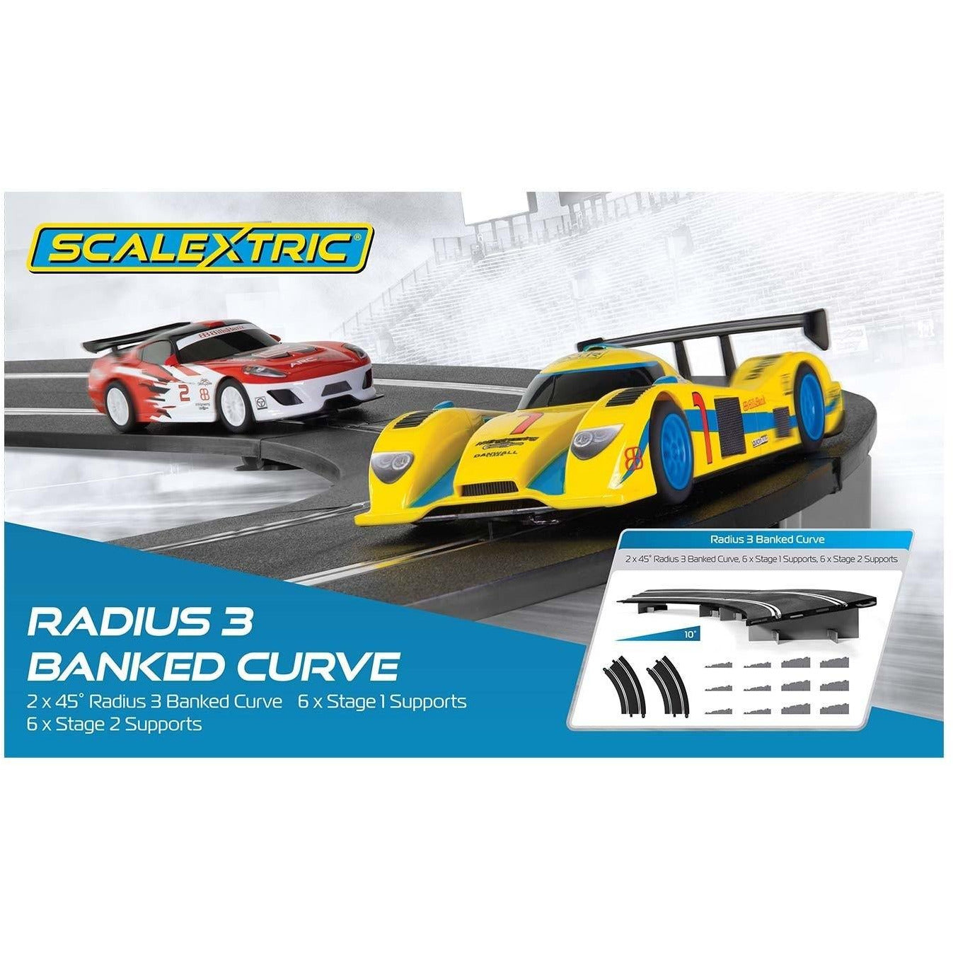 Scalextric Radius 3 Banked Curve 2 x 45Â° Radius