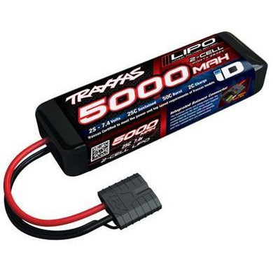 Traxxas LiPo Battery 5000mAh 2S 7.4V 25C ID Connector Soft Case 2 Cell - TRA2842X